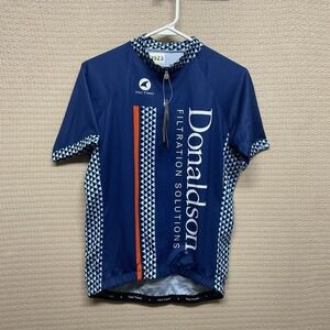 Pactimo Men's Cycling Jersey‎ size Medium Blue Short Sleeve 1/3  Zip 3 Pocket